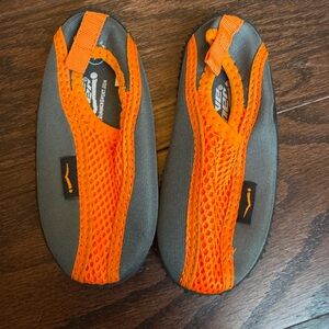 Children's Orange and Gray Water Shoes - Slip-On Beach Swim Shoes